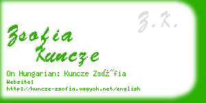 zsofia kuncze business card